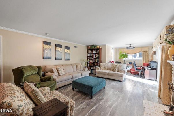 Dining room, Fireplace, Interior, Living room, Wood Texture Flooring