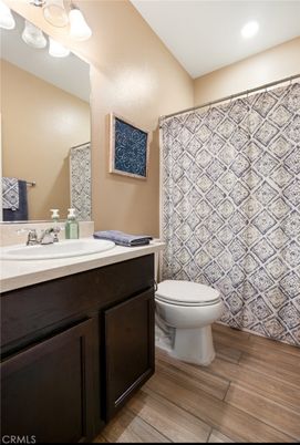 Bathroom, Interior, Recessed Lighting, Wood Texture Flooring