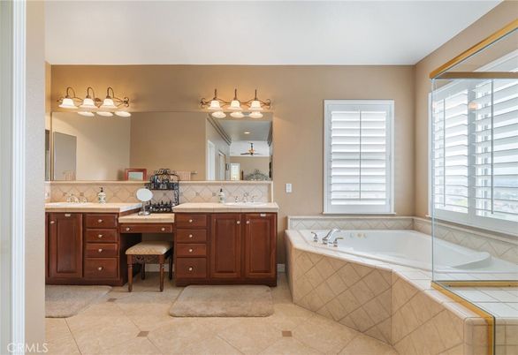 Bathroom, Dual Sink Vanities, Glass Shower, Interior