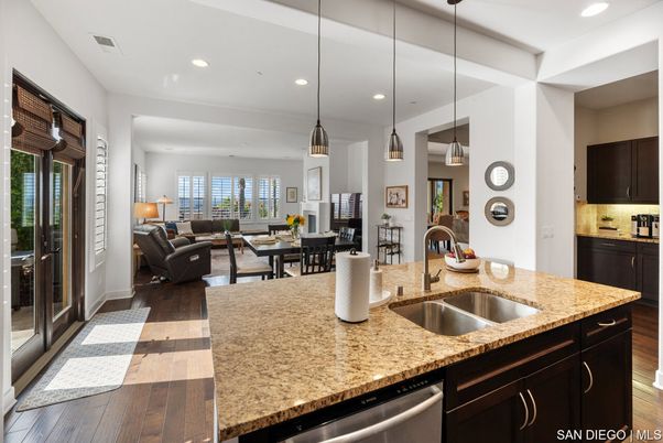 Dining room, Interior, Kitchen, Living room, Pendant Lights, Recessed Lighting, Wood Texture Flooring