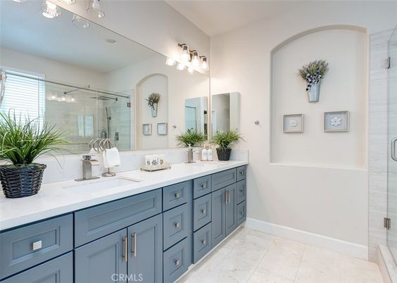 Bathroom, Dual Sink Vanities, Glass Shower, Interior