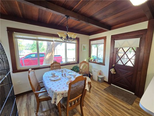 Chandelier, Dining room, Interior, Wooden Beams, Wooden Ceilings, Wood Texture Flooring