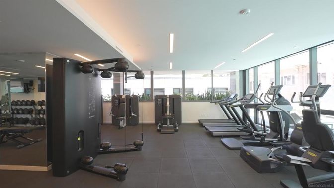 Fitness Equipment, Gym, Interior, Recessed Lighting