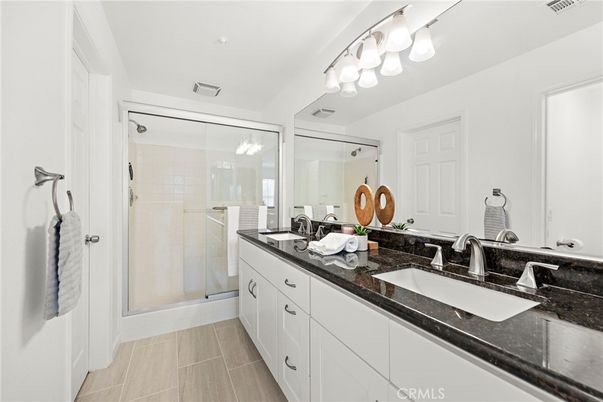 Bathroom, Dual Sink Vanities, Glass Shower, Interior