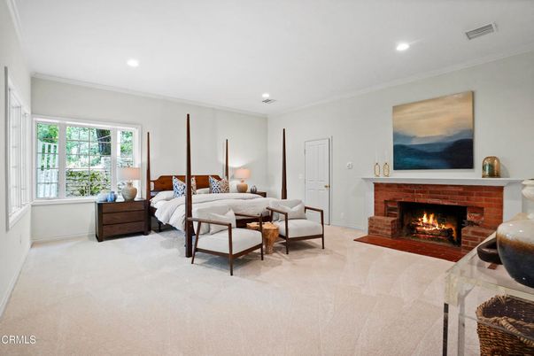 Bedroom, Fireplace, Interior, Recessed Lighting