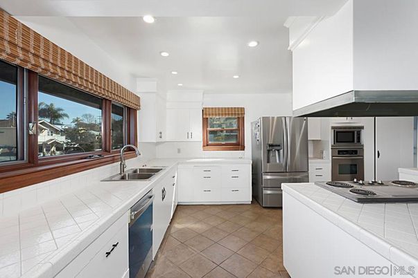 Interior, Kitchen, Recessed Lighting, Stainless Steel Appliances, Tile Countertops