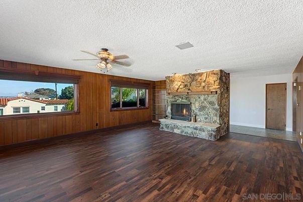 Empty room, Fireplace, Interior, Wood Texture Flooring