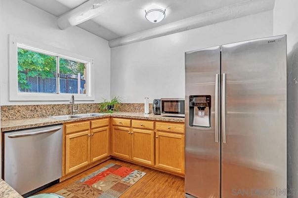 Interior, Kitchen, Stainless Steel Appliances, Wood Texture Flooring