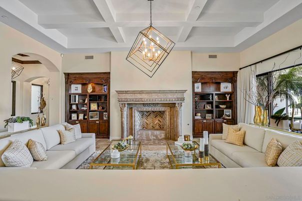 Fireplace, Interior, Living room, Pendant Lights