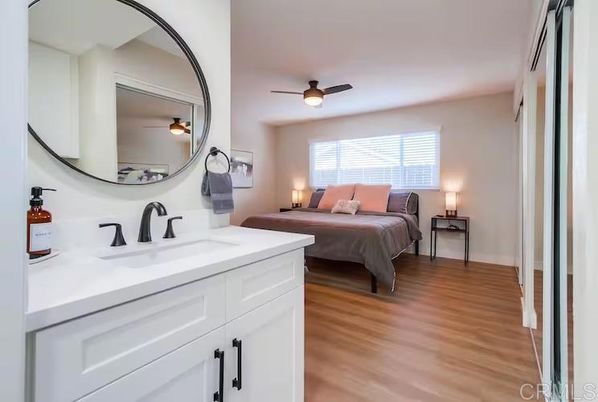 Bathroom, Bedroom, Dual Sink Vanities, Interior, Wood Texture Flooring