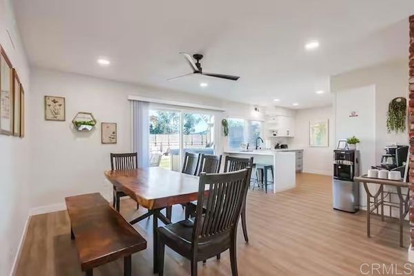 Dining room, Interior, Kitchen, Recessed Lighting, Wood Texture Flooring