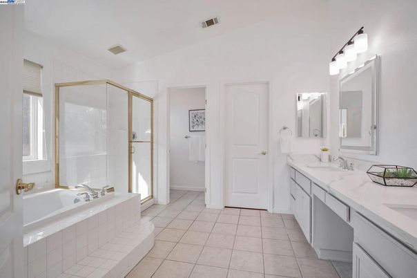 Bathroom, Dual Sink Vanities, Glass Shower, Interior