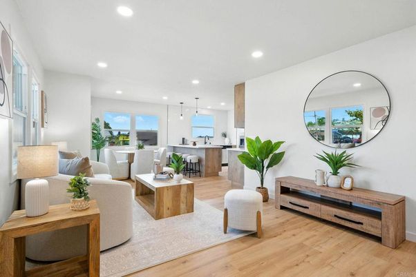 Interior, Kitchen, Living room, Pendant Lights, Recessed Lighting, Stainless Steel Appliances, Wood Texture Flooring