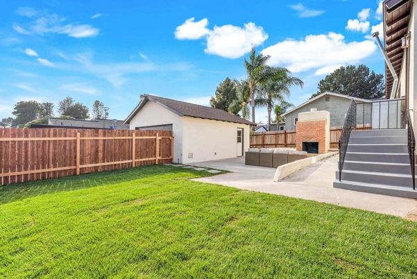 Backyard, Detached Garage, Exterior, Fireplace