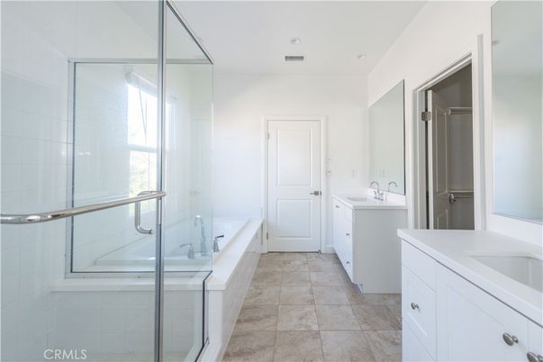 Bathroom, Dual Sink Vanities, Glass Shower, Interior