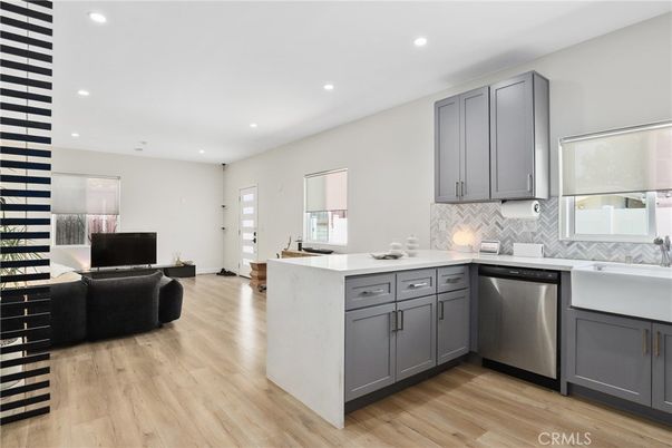 Interior, Kitchen, Recessed Lighting, Wood Texture Flooring