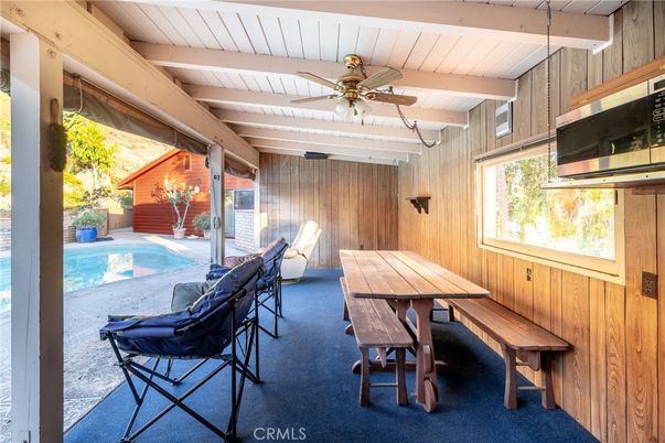 Dining room, Interior, Pool, Wooden Walls