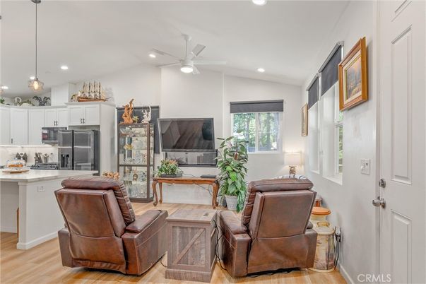 Interior, Kitchen, Living room, Pendant Lights, Recessed Lighting, Stainless Steel Appliances, Wood Texture Flooring
