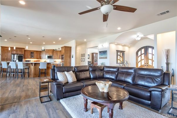 Interior, Kitchen, Living room, Pendant Lights, Recessed Lighting, Stainless Steel Appliances, Wood Texture Flooring