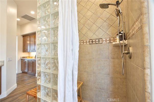 Bathroom, Interior, Recessed Lighting, Wood Texture Flooring