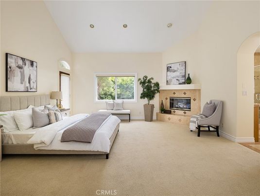 Bedroom, Fireplace, Interior, Recessed Lighting