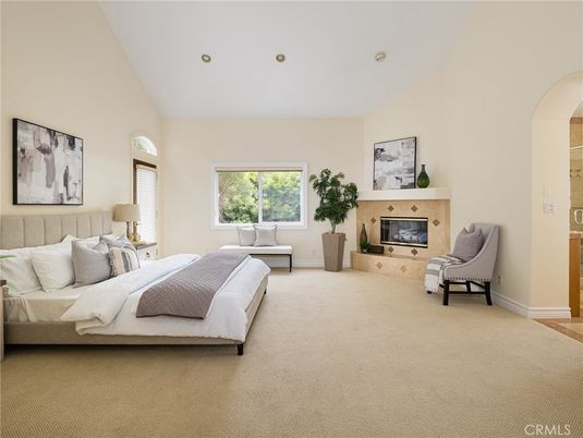 Bedroom, Fireplace, Interior, Recessed Lighting