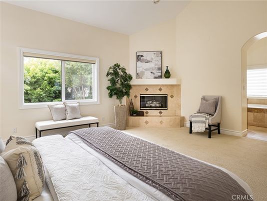 Bedroom, Fireplace, Interior
