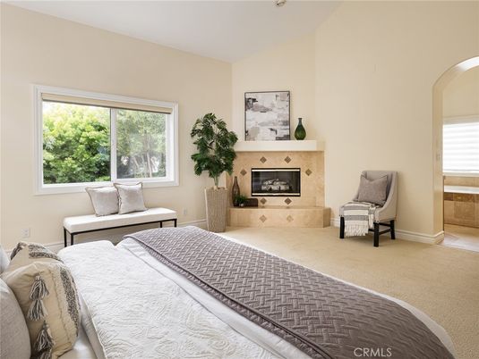 Bedroom, Fireplace, Interior