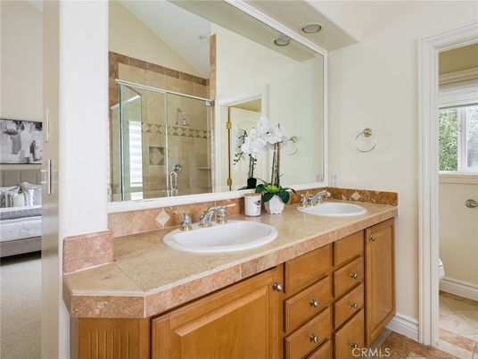 Bathroom, Dual Sink Vanities, Glass Shower, Interior, Tile Countertops