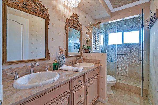 Bathroom, Dual Sink Vanities, Glass Shower, Interior