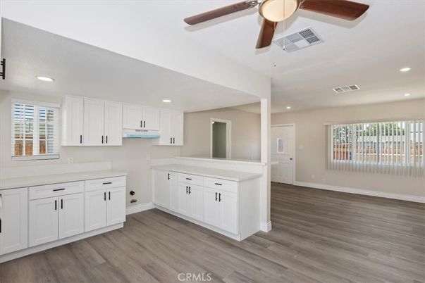 Interior, Kitchen, Recessed Lighting, Wood Texture Flooring