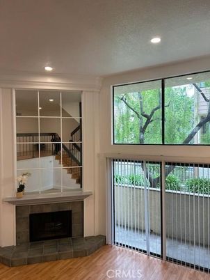 Fireplace, Interior, Recessed Lighting, Wood Texture Flooring