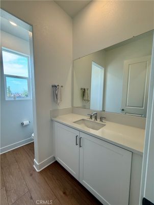 Bathroom, Interior, Recessed Lighting, Wood Texture Flooring