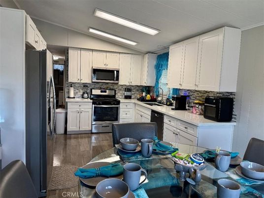 Interior, Kitchen, Stainless Steel Appliances, Wood Texture Flooring