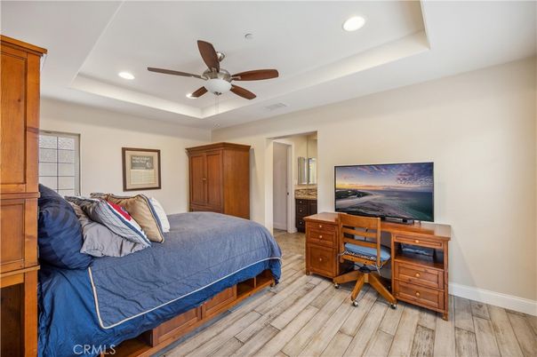 Bedroom, Home Office, Interior, Recessed Lighting, Wood Texture Flooring