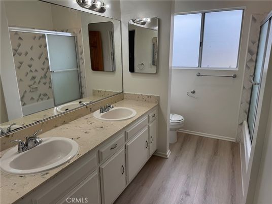 Bathroom, Dual Sink Vanities, Interior, Wood Texture Flooring