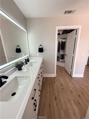 Bathroom, Dual Sink Vanities, Interior, Wood Texture Flooring