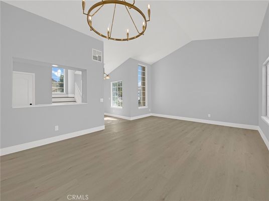 Chandelier, Empty room, Interior, Pendant Lights, Wood Texture Flooring
