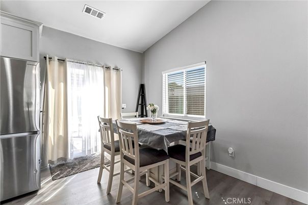 Dining room, Interior, Stainless Steel Appliances, Wood Texture Flooring