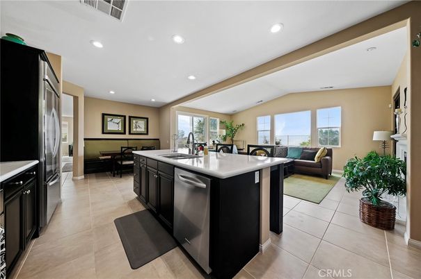 Dining room, Interior, Kitchen, Living room, Recessed Lighting