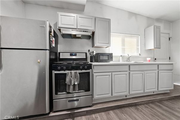 Interior, Kitchen, Stainless Steel Appliances, Wood Texture Flooring