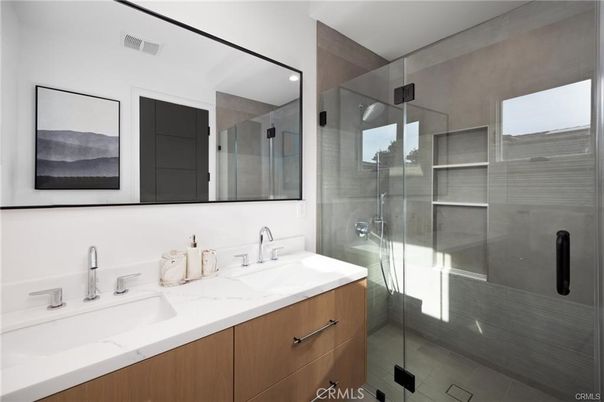 Bathroom, Dual Sink Vanities, Glass Shower, Interior