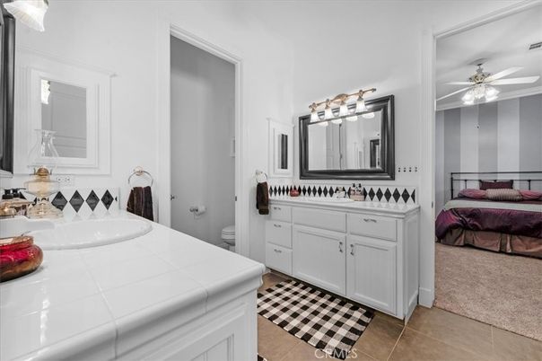 Bathroom, Bedroom, Dual Sink Vanities, Interior, Tile Countertops