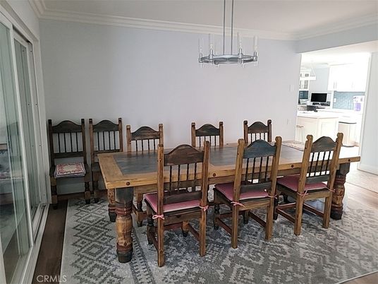 Chandelier, Dining room, Interior, Pendant Lights, Wood Texture Flooring