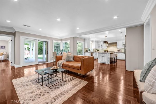 Dining room, Interior, Kitchen, Living room, Pendant Lights, Recessed Lighting, Wood Texture Flooring
