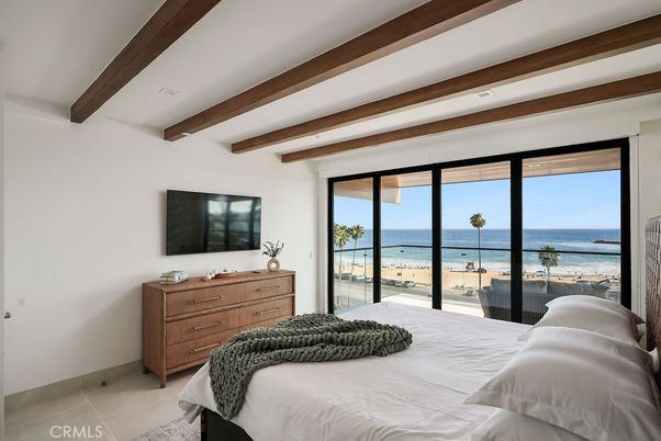 Bedroom, Interior, Recessed Lighting, Water, Wooden Beams