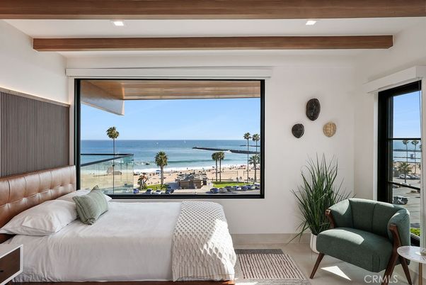 Bedroom, Interior, Recessed Lighting, Water, Wooden Beams