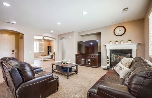 Fireplace, Interior, Living room, Recessed Lighting