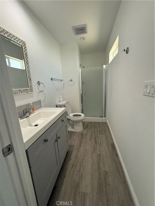 Bathroom, Interior, Recessed Lighting, Wood Texture Flooring