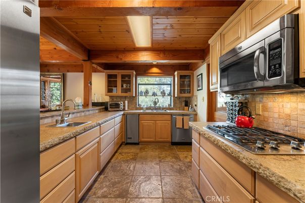 Interior, Kitchen, Stainless Steel Appliances, Wooden Beams, Wooden Ceilings